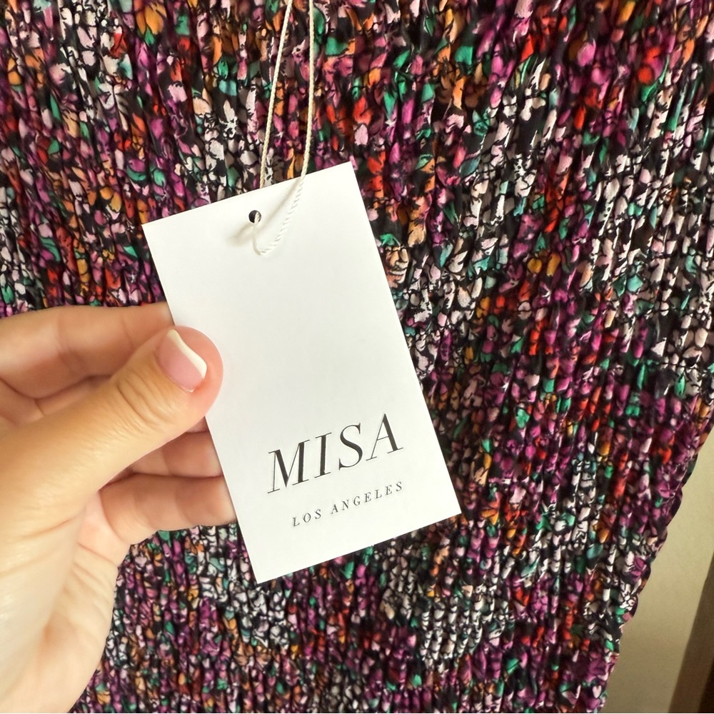 NWT MISA Los Angeles Sabrina Multicolored Floral Off The Shoulder Maxi Dress - Picture 5 of 7